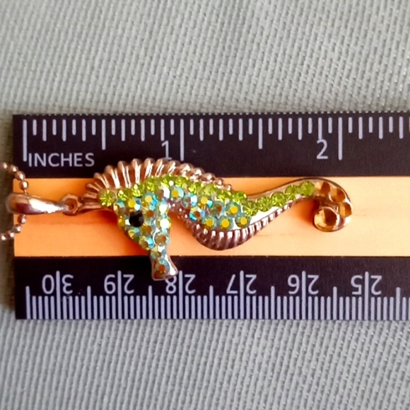 KIRKS FOLLY GREEN SEAHORSE NECKLACE - Picture 5 of 11